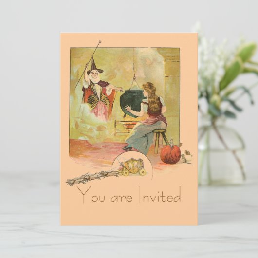 Invitation Cendrillon Et Sa Fée Dieu Mère (Debout devant)
