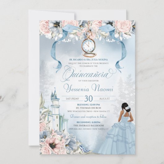Invitation Cendrillon Fairy Tale Princess Castle Quinceanera (Devant)