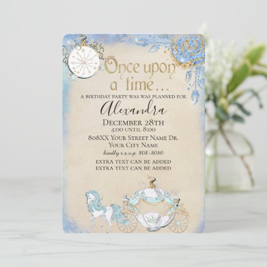 Invitation Cendrillon Fée Thème modifié (Debout devant)