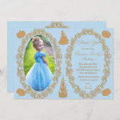 Invitation Cendrillon fête d'anniversaire Merci photo (Devant / Derrière)