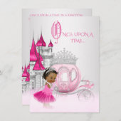 Invitation Cendrillon Il était une fois Princesse Anniversair (Devant / Derrière)