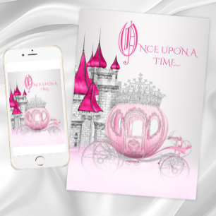 Invitation Cendrillon Il était une fois Princesse Anniversair