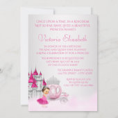 Invitation Cendrillon Il était une fois princesse rose Annive (Dos)