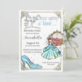 Invitation Cendrillon Illustré Thème de conte fée (Debout devant)