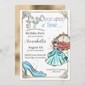 Invitation Cendrillon Illustré Thème de conte fée (Devant / Derrière)
