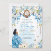 Invitation Cendrillon Princesse Bleu clair Royal Sweet 16 (Devant)