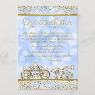 Invitation Cendrillon Princesse Cheval Carrosse Quinceanera