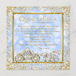 Invitation Cendrillon Princesse Cheval Carrosse Quinceanera