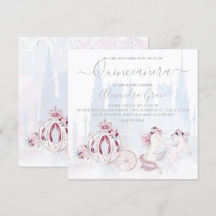 Invitation Cendrillon Princesse Conte de Fées Quinceanera