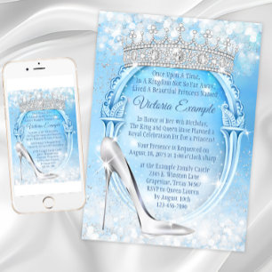 Invitation Cendrillon Princesse Pantoufle de Verre Quinceaner