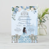 Invitation Cendrillon Rose bleu Silver Princesse Quinceañera (Debout devant)