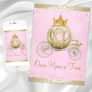 Invitation Cendrillon rose Il était une fois Princesse Annive