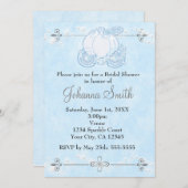 Invitation Cendrillon Transport Fête des mariées Bleu Invitat (Devant / Derrière)