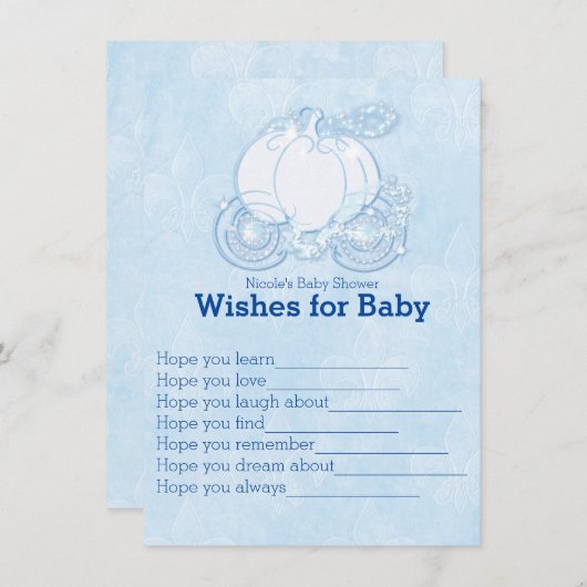 Invitation Cendrillon Voeux de transport pour le jeu de Baby  (Devant / Derrière)