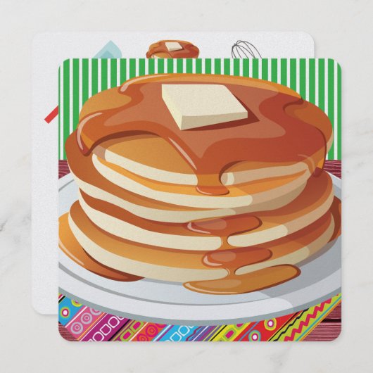 Invitation Cène De Pancake - Mardi Gras (Devant / Derrière)