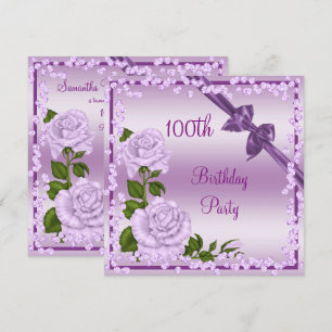 Invitation Centenaire Fleur de Lilas, Rubans et Diamants