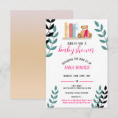 Invitation Centré autour du thème des livresDouche bébé (Devant / Derrière)