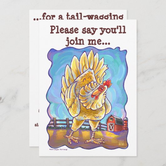 Invitation Centre de fête au poulet (Devant / Derrière)