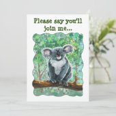 Invitation Centre de la fête de l'ours de Cute Koala (Debout devant)