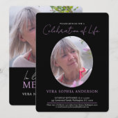 Invitation Centre de service commémoratif photo ovale noir bl (Devant / Derrière)