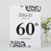 Invitation Centre de table pour fête d'anniversaire de mariag (Debout devant)