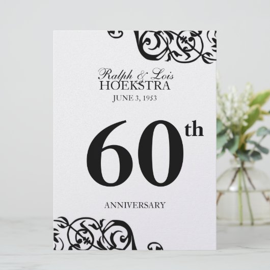 Invitation Centre de table pour réception d'anniversaire de m (Debout devant)