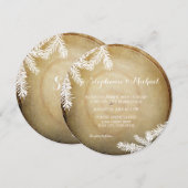 Invitation Centre forestier Woodland Coupe Mariage de tronc d (Devant / Derrière)