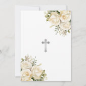 Invitation Céramique d'ivoire Rose Photo funérailles (Dos)