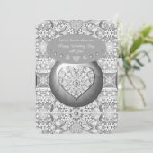 Invitation Céramique gris dentelle (Debout devant)
