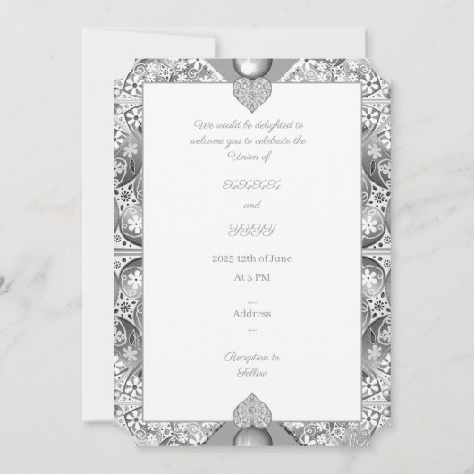 Invitation Céramique gris dentelle (Dos)