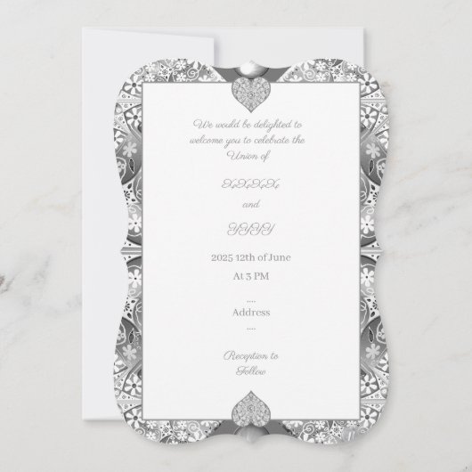 Invitation Céramique gris dentelle (Dos)