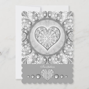 Invitation Céramique gris dentelle