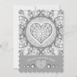 Invitation Céramique gris dentelle