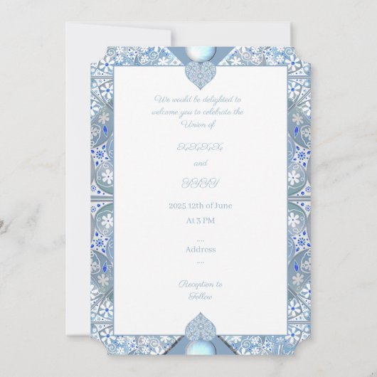 Invitation Céramique Lace Bleu clair (Dos)