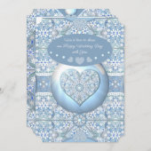 Invitation Céramique Lace Bleu clair (Devant / Derrière)