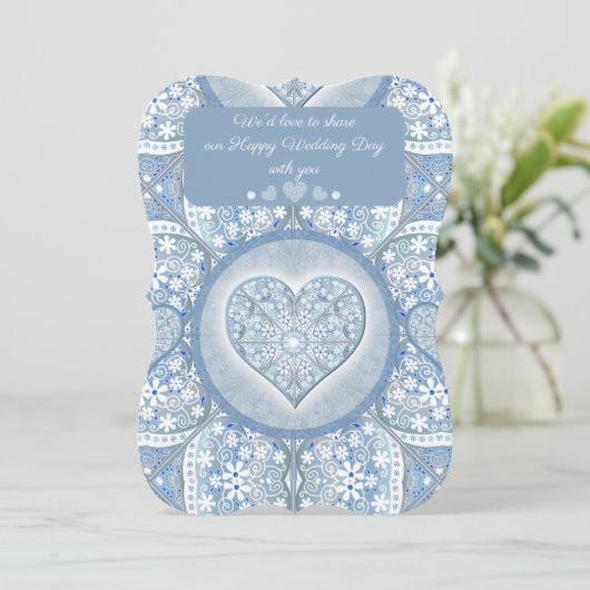 Invitation Céramique Lace Bleu clair (Debout devant)