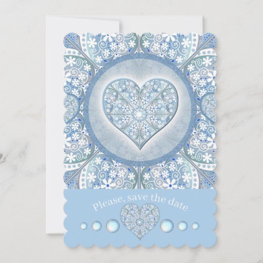 Invitation Céramique Lace Bleu clair (Devant)