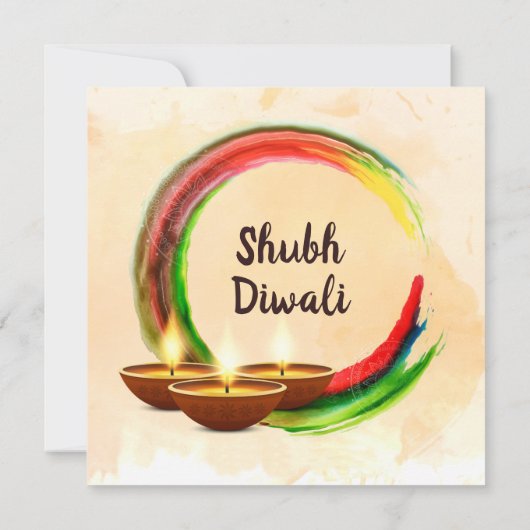 Invitation Cercle d'aquarelle Diwali Diyas (Dos)