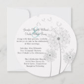 Invitation Cercle de Dandelion blanc et gris (Devant)