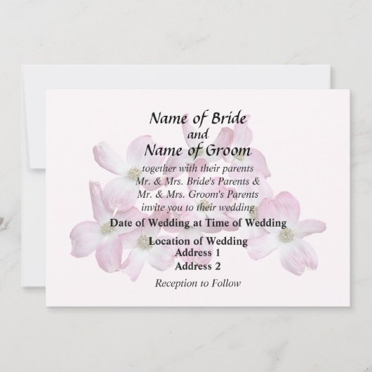 Invitation Cercle de Dogwood rose (Devant)