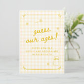 Invitation Cercle de mariage abeille à miel Devinez nos âges (Debout devant)