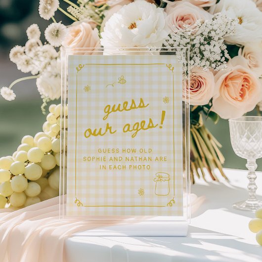 Invitation Cercle de mariage abeille à miel Devinez nos âges