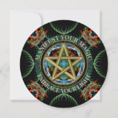 Invitation Cercle de Nouvelle Lune Céleste Pentacle Doré (Devant)
