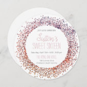 Invitation Cercle de Parties scintillant rose (Devant / Derrière)