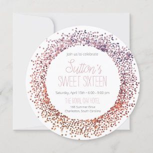 Invitation Cercle de Parties scintillant rose