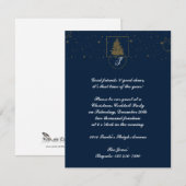 Invitation Cercle de point de polka d'or sur l'arbre de Noël (Devant / Derrière)