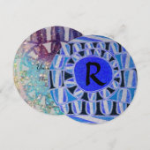 Invitation CERCLE D'ÉNERGIE SOLAIRE DU SOLEIL MONOGRAMME, Ble (Devant / Derrière)