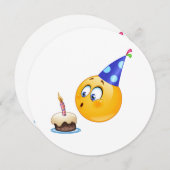 Invitation cercle d'invitation emoji d'anniversaire (Devant / Derrière)