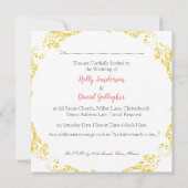 Invitation Cercle d'or fleurit avec Arrière - plan diplômé (Dos)