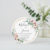 Invitation Cercle d'or Mariage Rustique Flush Eucalyptus (Debout devant)